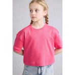 DeFacto Bisiklet Yaka Kısa Kollu Basic Tişört Kız Çocuk H7237A826SM - 11 - 12 Yaş - Pembe-PN201