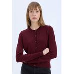 Defacto Bisiklet Yaka Triko Hırka, 2XL, E5032AX24WN, Bordo-BR467, Erkek, XXL