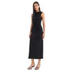 DeFacto Bodycon Dik Yaka Maxi Abiye Elbise, XL, F1846AX25SMBK81-218052, Siyah, Kadın