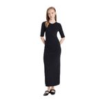 DeFacto Bodycon Fitilli Kaşkorse Maxi Elbise, S, D8623AX24AU, Siyah-BK81, Kadın