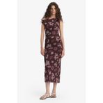 DeFacto Bodycon Vücudu Saran Açık Omuz Çiçek Desenli Tül Maxi Elbise F0421AX25AU