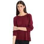 DeFacto Bordo Triko Kazak, S, C6818AX24WN, Bordo-BR170, Kadın