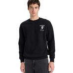 DeFacto Boxy Fit Baskılı Sweatshirt, M, F2626AX25WN, Siyah-BK81, erkek