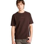 DeFacto Boxy Fit Bisiklet Yaka Baskılı Kısa Kollu Tişört, S, D5871AX26SP, Kahve-BN192, Erkek