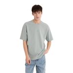 DeFacto Boxy Fit Bisiklet Yaka Baskılı Kısa Kollu Tişört, S, TYCB8A2E1E5860B600, Gri-GR488, Erkek