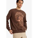 DeFacto Boxy Fit Bisiklet Yaka Baskılı Sweatshirt, M, F2111AX25AU, Kahve-BN539, erkek