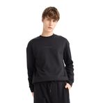 DeFacto Boxy Fit Bisiklet Yaka İçi Yumuşak Tüylü Baskılı Sweatshirt, XS, X8282AZ25AU, Siyah, erkek
