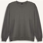 DeFacto Boxy Fit Büyük Beden Bisiklet Yaka Pike Sweatshirt H1001AX26SP - Gri-GR206 - 3XL