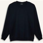 DeFacto Boxy Fit Büyük Beden Pike Sweatshirt H1001AX26SP - Lacivert-NV64 - 2XL