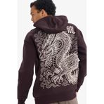 DeFacto Boxy Fit Kapüşonlu Baskılı Sweatshirt, L, F8188AX26SP, Kahve-BN337, erkek