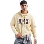 DeFacto Boxy Fit Kapüşonlu Baskılı Sweatshirt, M, E6434AX25AU, Bej-BG361, erkek