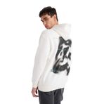 DeFacto Boxy Fit Kapüşonlu Sırt Baskılı Sweatshirt Ekru XL