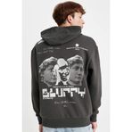 DeFacto Boxy Fit Kapüşonlu Sırt Baskılı Sweatshirt, S, C6147AX24AU, Antrasit-AR221, erkek