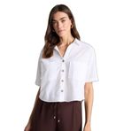 DeFacto Boxy Fit Keten Karışımlı Gömlek, XS, V2523AZ26SP, Beyaz-WT34, Kadın