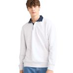 DeFacto Boxy Fit Polo Yaka Sweatshirt, L, E6523AX25AU, Gri-GR131, erkek