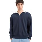 DeFacto Boxy Fit Polo Yaka Sweatshirt, S, E6523AX25AU, Lacivert-NV64, erkek