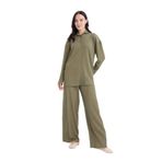 DeFacto Bürümcük Pantolon Straight Fit Beli Lastikli Basıc Geniş Bol Paça, M, D7522AX24AU, Haki-KH82, Kadın