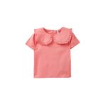 DeFacto Büyük Yaka Keten Karışımlı Kısa Kollu Gömlek Kız Bebek, 4-5 Yaş, H4253A526SM, Pembe-PN682, Kız bebek