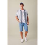 DeFacto C2692AX24SM Mavi-NM39 Erkek Slim Fit Dar Kesim Jean Bermuda Şort