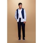 Defacto Çapraz Dokuma Chino Kumaş Pantolon Slim Fit Dar Kesim Dar Paça Basic Düz Cepli B2091AX23AU Lacivert