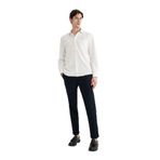 DeFacto Çapraz Dokuma Yazlık Kumaş Pantolon Tapered Fit Normal Kesim Cepli Basic Düz Keten Karışımlı Duble P, 32, B6585AX24SP, Lacivert-NV106, Erkek