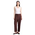 DeFacto Carrot Fit Çift Cepli Yüksek Bel Düz Paça Pantolon, 36, G7830AX26SP, Kahve-BN341, Kadın