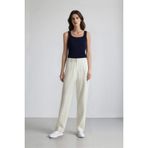 DeFacto Carrot Fit Crop Klasik Kumaş Pantolon Fermuarlı Yüksek Bel Basic Düz Dar Paça, 38, C2466AX25SP, Ekru, Kadın