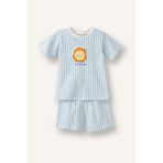 DeFacto Çizgili Kısa Kollu Üst Şort Alt 2li Pijama Takımı Erkek Bebek H4033A526HS