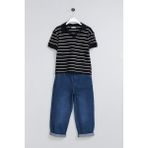 DeFacto Çizgili Polo Tişört Erkek Bebek G6616A526SM - Lacivert-NV31 - 2 - 3 Yaş