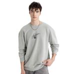 DeFacto Comfort Regular Fit Rahat Kalıp Bisiklet Yaka Baskılı Sweatshirt, S, C1663AX24SP, Gri-GR91, erkek