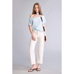 DeFacto Comfort Straight Normal Bel Bilek Boy Jean Pantolon, 36, F6174AX26SM, Beyaz, Kadın