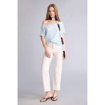 DeFacto Comfort Straight Normal Bel Bilek Boy Jean Pantolon F6174AX26SM - Beyaz-WT1 - 36