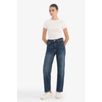 DeFacto Comfort Straight Yüksek Bel Bilek Boy Jean Yıkamalı Pantolon, 32, D8154AX25AU, Mavi-NM35, Kadın