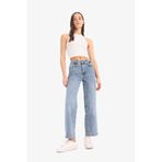 DeFacto Comfort Straight Yüksek Bel Bilek Boy Jean Yıkamalı Pantolon, 32, D8155AX25SM, Mavi, Kadın
