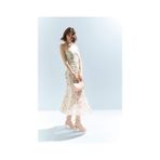 Defacto Coool Bodycon Vücudu Saran Straplez Çiçek Desenli Tül Maxi Elbise F5577ax25smgn766 Yeşil
