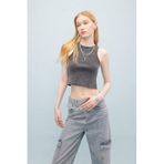DeFacto Coool Fitted Fitilli Kaşkorse Yıkamalı Soluk Efektli Atlet, XL, C2128AX24SP, Antrasit