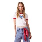 DeFacto Coool Hello Kitty Fitted Bisiklet Yaka Ribana Kısa Kollu Tişört Beyaz XS