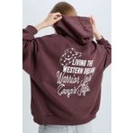 Defacto Coool Loose Fit Kapüşonlu Sırt Baskılı Kalın Sweatshirt