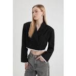 DeFacto Coool Oversize Geniş Kalıp Kruvaze Yaka Etek Ucu Detaylı Blazer Ceket C1754AX24SP