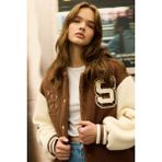 DeFacto Coool Oversize Geniş Kalıp Pelüş Bomber Mont Ceket Polo Yaka Nakışlı Çıtçıtlı Cepli C8003AX24WN