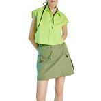 DeFacto Coool Relax Fit Poplin Kolsuz%100 Pamuk Gömlek Yeşil L
