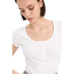 DeFacto Coool Yuvarlak Yaka Fitilli Kaşkorse Kısa Kollu Çıtçıtlı Body, XS, F1772AX, Kırık Beyaz, Kadın