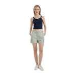 DeFacto Coool%100 Pamuk Regular Fit Normal Bel Kısa Paça Gabardin Şort, 36, A3688AX24HS, Yeşil-GN1128, Kadın