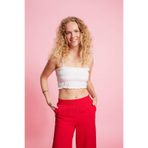 DeFacto Crop Askılı Beyaz Poplin Bluz, M, D0363AX24SM, Beyaz-WT32, Kadın