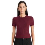 DeFacto Crop Fitilli Triko Kazak Bordo, XS, C5638AX24AU, Bordo-BR34, Kadın