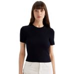 DeFacto Crop Fitilli Triko Kazak, XS, C5638AX24AU, Lacivert-NV194, Kadın