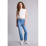 DeFacto Crop Flare Fit Yüksek Bel Kısa Paça Bilek Boy Jean Yıkamalı Pantolon, 38, H1665AX26SM, Mavi-NM39, Kadın