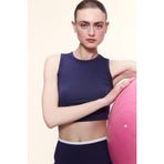 DeFacto Crop Sporcu Atlet, XL, E7723AX26SP, İndigo, Kadın