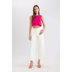 DeFacto Culotte Gabardin Kumaş Pantolon Yüksek Bel Basic Düz Cepli Geniş Bol Paça C7535ax24sm