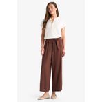 DeFacto Culotte Geniş Paça Krinkıl Viskon Kapri, 36, C9565AX25SM, Kahve-BN333, Kadın